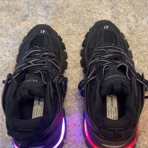 Balenciaga Black Sneakers with Colorful LED Accents